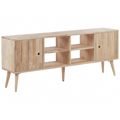 Beliani Modern TV Stand Light Wood CHANDLER