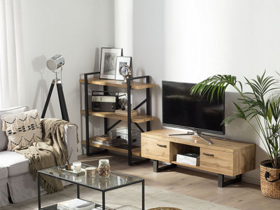 Beliani Modern TV Stand TIMBER Light Brown
