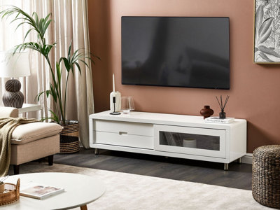 Beliani Modern TV Stand White PEMBORKE