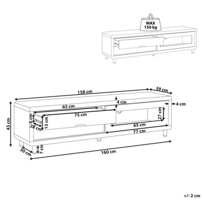 Beliani Modern TV Stand White PEMBORKE