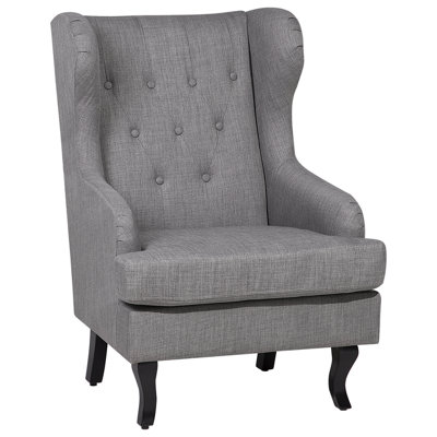 Beliani Retro Armchair ALTA Fabric Grey