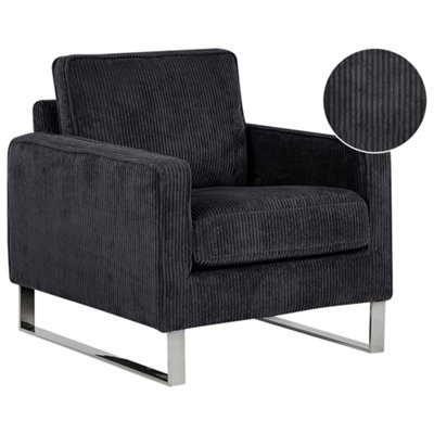 Beliani Retro Armchair Black VIND