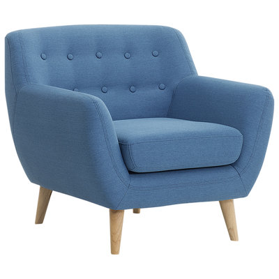 Beliani Retro Armchair Blue MOTALA