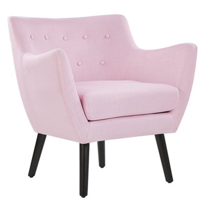 Beliani Retro Armchair DRAMMEN Fabric Pink