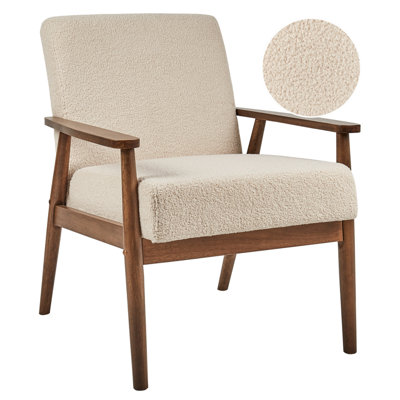 Beliani Retro Armchair ESRUM Boucle Beige