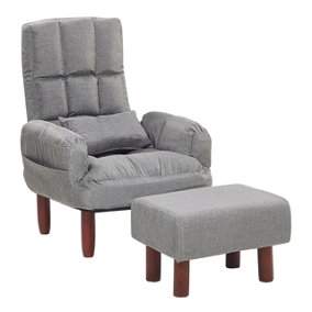 Beliani Retro Armchair Grey OLAND