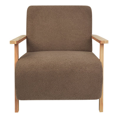 Beliani Retro Armchair LESJA Boucle Brown