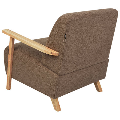 Beliani Retro Armchair LESJA Boucle Brown