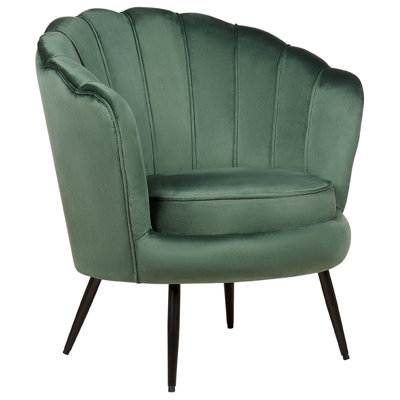 Beliani Retro Armchair LOVIKKA Velvet Green