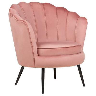 Beliani Retro Armchair LOVIKKA Velvet Pink