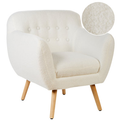 Beliani Retro Armchair MELBY Boucle White