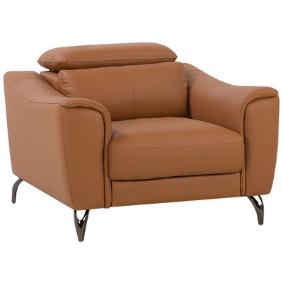 Beliani Retro Armchair NARWIK Leather Brown