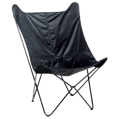 Beliani Retro Armchair NYBRO Velvet Black