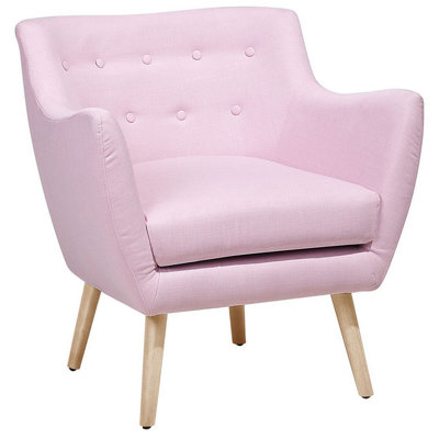 Beliani Retro Armchair Pink DRAMMEN