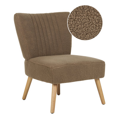 Beliani Retro Armchair VAASA Boucle Brown