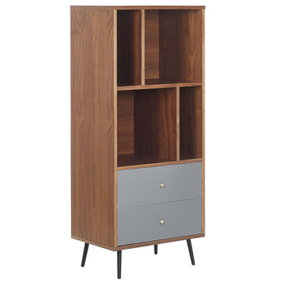 Beliani Retro Bookcase Grey RICHMOND