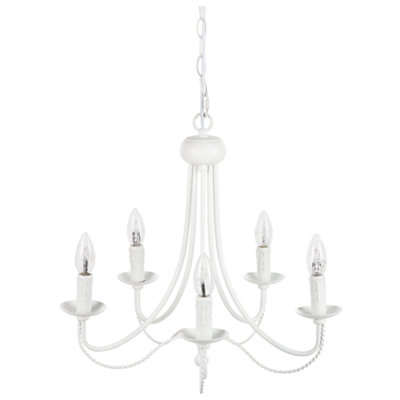 Beliani Retro Chandelier DABUS Metal White