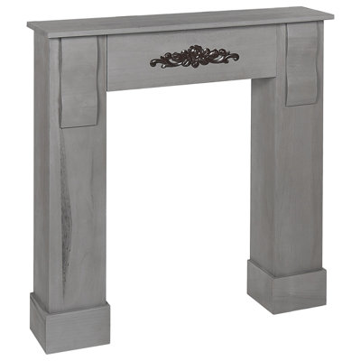 Beliani Retro Fireplace Mantel Grey MANDRE