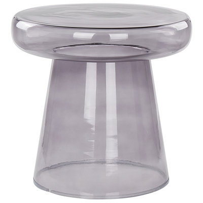 Beliani Retro Glass Side Table Grey CALDERA