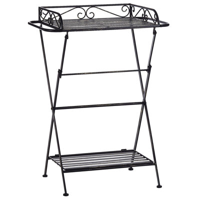 Beliani Retro Metal Side Table Black ANCUD