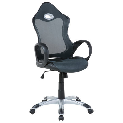 Beliani Retro Office Chair Grey iCHAIR