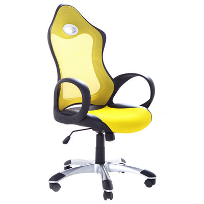 Beliani Retro Office Chair Yellow iCHAIR