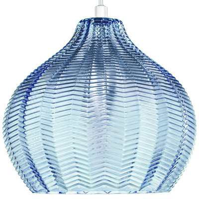 Beliani Retro Pendant Lamp KEILA Glass Blue