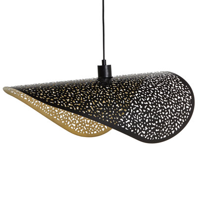Beliani Retro Pendant Lamp MAHI Metal Black