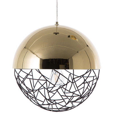 Beliani Retro Pendant Lamp PADMA Metal Gold