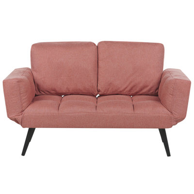 Beliani Retro Sofa Bed BREKKE Pink