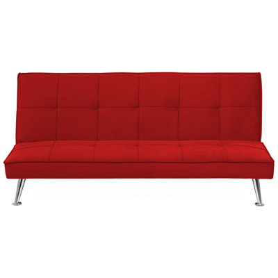 Beliani Retro Sofa Bed HASLE Red