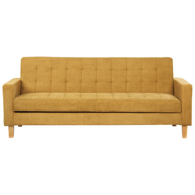 Beliani Retro Sofa Bed VEHKOO Mustard