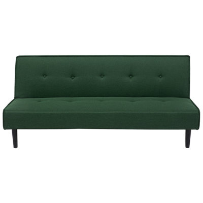 Beliani Retro Sofa Bed VISBY Dark Green