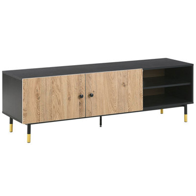 Beliani Retro TV Stand Black ABILEN