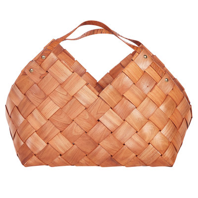 Beliani Retro Wooden Basket Natural QARA