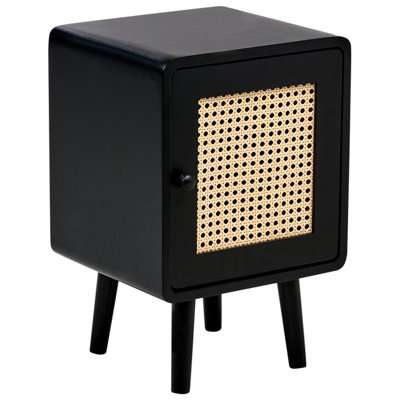Beliani Rustic Bedside Table LEFROY Black