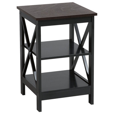 Beliani Rustic Side Table Black FOSTER