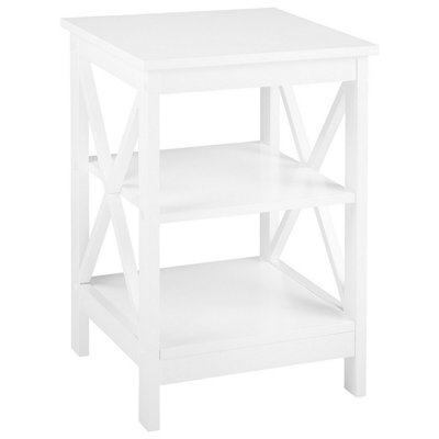 Beliani Rustic Side Table White FOSTER