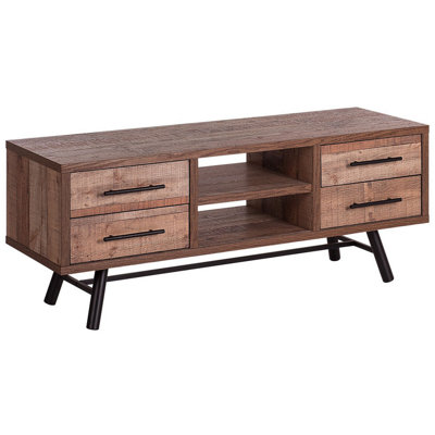 Beliani Rustic TV Stand Light Wood ATLANTA