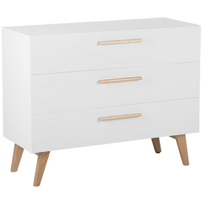 Beliani Scandinavian 3 Drawer Chest White SALEM