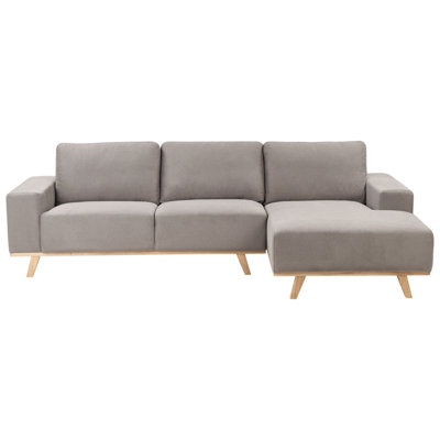 Beliani Scandinavian Corner Sofa NORA Taupe Fabric