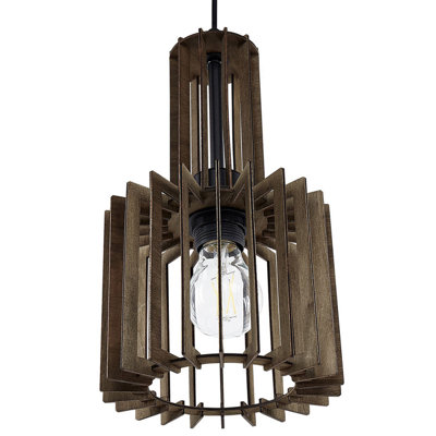 Beliani Scandinavian Pendant Lamp NIARI Dark Brown