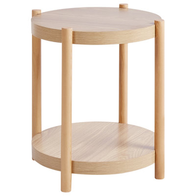 Beliani Scandinavian Side Table Light Wood CONNELL