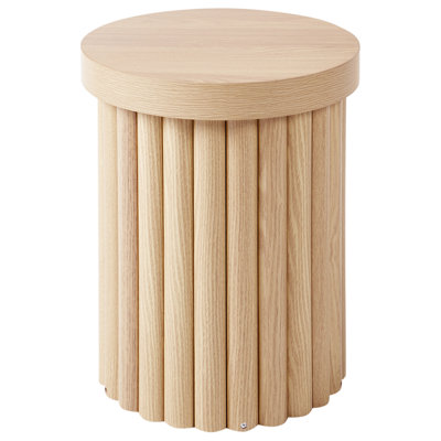 Beliani Scandinavian Side Table Light Wood GENOLA