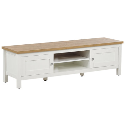 Beliani Scandinavian TV Stand Off-White ATOCA