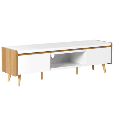 Beliani Scandinavian TV Stand White CUSTER