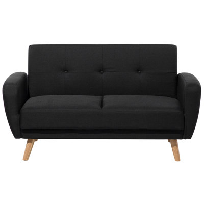 Beliani Traditional 2 Seater Sofa FLORLI Black