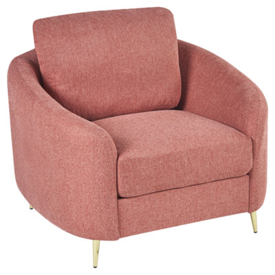 Beliani Traditional Armchair TROSA Fabric Pink