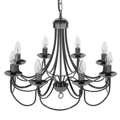 Beliani Traditional Chandelier TEESTA Metal Black