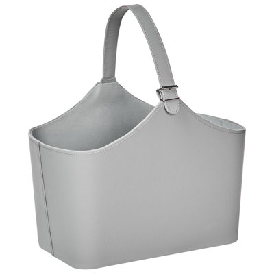 Beliani Traditional Faux Leather Basket Grey ELAM
